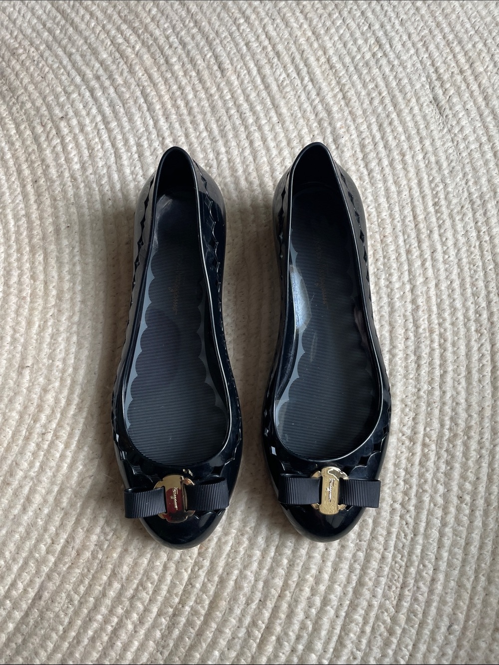 Ferragamo jelly ballet flats!